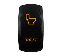 interruttore avviamento motore Interruttore a bilanciere LED arancione 12V-24V impermeabile 20A luce ambra adatta per auto barca ATV camper motorhome macchina automatica(TOILET-(ON) OFF)