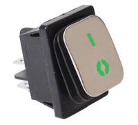 Interruttore basculante 12V verde DPST 30A DC acciaio inox illuminato