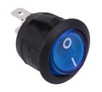 Interruttore Basculante Rotondo Illuminato 20mm Blu 230V SPST 10A R13-112B-02