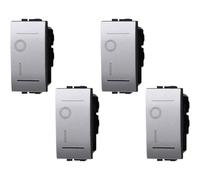 Interruttore Bipolare 0-1 16A, Compatibile Con Bticino Living Light (4 Pezzi, Grigio)