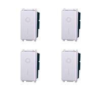 Interruttore Bipolare 2P 16A Bianco Compatibile Vimar Plana Kit 4 Pezzi 0402