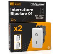 Interruttore Bipolare di Corrente 16A 250V I/O Compatibile con BTicino Matix a