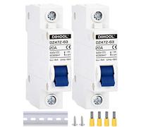 Interruttore CC dz47 1P, 20Amp, 500V CC, MCB Protezione da cortocircuito, interruttore di sconnessione, isolatore per pannello solare, per batteria, inverter UPS, sistemi fotovoltaici