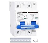 Interruttore CC dz47 2P, 125Amp, 12V, 24V, 36, 48V CC, MCB Protezione da cortocircuito, interruttore di sconnessione, isolatore per pannello solare, per batteria, inverter UPS, sistemi fotovoltaici