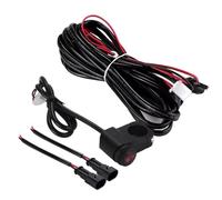 Interruttore clacson per moto Kit Cablaggio Relè Interruttore Fari Fendinebbia Per Moto 12V 1.6M/2.2M Con Fusibile In Alluminio Cavo Interruttore On/off Accessori Interruttore Di Accensione(2.2M-2 Wir