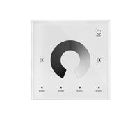 Interruttore da parete a LED, dimmer, controller, montaggio a parete, copertura in vetro, pannello touch, DC12V-24V(White Touch Panel)
