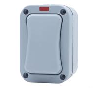 Interruttore da parete IP66 per esterni, 1 gang con luce di stato a LED, impermeabile, controllo elettrico per giardino, patio, balcone, grigio, ABS 20a 250 V sottile (A)
