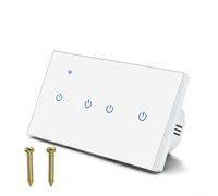 Interruttore da parete WiFi Smart Touch 2 vie Pannello in Vetro Temperato per Alexa Voice for Tuya App Telecomando per Smart Life, 220V (4 vie 2 vie)