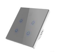 Interruttore da parete wireless RF433 Touch con interfaccia retroilluminata per controllo dell'illuminazione decentralizzato in qualsiasi stanza (Touch 4 grigio)