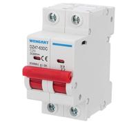 Interruttore DC Wengart DZ47-63Z, interruttore di sezionamento DC, 500V 20A 2 poli, montaggio su guida DIN, per batterie e sistemi fotovoltaici solari e altri sistemi DC