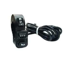 Interruttore del clacson e controllo dei segnali da 22mm per fari universali a 4 pin/6 pin Interruttore a pulsante con connettore di controllo Klaxon Interruttore Del manubrio(3-in-1)