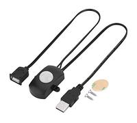 Interruttore del Sensore di Movimento PIR, 4A DC 5-24V Mini Interruttore Automatico PIR Sensore di Movimento per Lampada LED, Interfaccia USB, Gamma di Rilevamento Angolo del Cono di 120 Gradi(Nero)