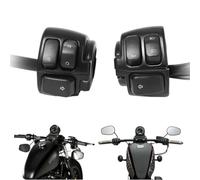 Interruttore della luce di controllo della svolta del manubrio 1 pollice 25 mm nero compatibile con Sportster XL 1200 883 Iron Softail FL V-Rod(black)