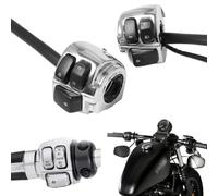 Interruttore della luce di controllo della svolta del manubrio 1 pollice 25 mm nero compatibile con Sportster XL 1200 883 Iron Softail FL V-Rod(chrome)