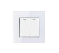 Interruttore della luce intelligente, Attuatore a pannello grande stile semplice standard da 2 gruppi 1/2 vie 16A 250V 86mm*86mm(White (Grass),2Gang 1Way)