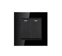 Interruttore della luce intelligente, Attuatore a pannello grande stile semplice standard da 2 gruppi 1/2 vie 16A 250V 86mm*86mm(Black (Grass),2Gang 2Way)