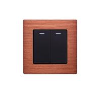 Interruttore della luce intelligente, Attuatore a pannello grande stile semplice standard da 2 gruppi 1/2 vie 16A 250V 86mm*86mm(Brushed Red,2Gang 2Way)