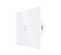 Interruttore della luce intelligente, Interruttori sensore a 1 via con alimentazione a pannello in cristallo temperato standard Touch 220V 1/2/3 Gang(White 1 Gang)