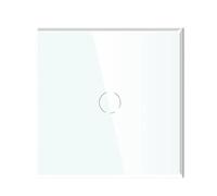 Interruttore della luce intelligente, Interruttori sensore di potenza for scale intermedi touch 1/2/3 1/2 vie nero bianco con pannello in vetro(White 1 Gang,1 Way)