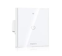 Interruttore della luce intelligente, Maxcio Wlan 1 via, compatibile con Amazon Alexa, Google Home, telecomando app, funzione timer e protezione da sovraccarico, conduttore zero richiesto