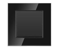 Interruttore della luce intelligente, Pulsante 1/2 gruppo vie Controllo Standard AC 110 V-250 V Interruttori on/off Lampada Pannello in vetro(Black 1gang,1 way)