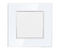 Interruttore della luce intelligente, Pulsante 1/2 gruppo vie Controllo Standard AC 110 V-250 V Interruttori on/off Lampada Pannello in vetro(White 1gang,2 way)