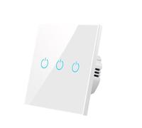 Interruttore della luce intelligente, Sensore tattile Pannello in cristallo temperato standard 4 colori Alimentazione 1/2/3 gruppo 1 via 220 V La lampada si accende e spegne(605n White 03)