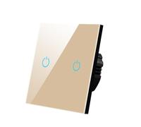 Interruttore della luce intelligente, Sensore tattile Pannello in cristallo temperato standard 4 colori Alimentazione 1/2/3 gruppo 1 via 220 V La lampada si accende e spegne(B605n Gold 02)