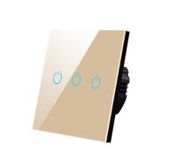 Interruttore della luce intelligente, Sensore tattile Pannello in cristallo temperato standard 4 colori Alimentazione 1/2/3 gruppo 1 via 220 V La lampada si accende e spegne(B605n Gold 03)