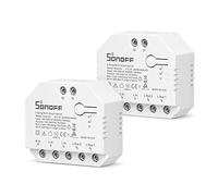 Interruttore Della Luce Intelligente, SONOFF DUAL R3 2-Gang 2-Way 2PCS Smart Interruttore Wi-Fi Sostieni Alexa e Siri, Misurazione della potenza, 3 modalità di lavoro, funziona con porte da tapparelle