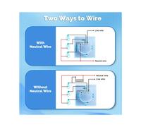 Interruttore Della Luce Intelligente Tuya Matter WiFi Standard UE A 2 Vie con Pannello Touch In Vetro, Controllo Remoto Tramite App e Controllo