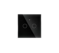 Interruttore Della Luce Intelligente Tuya Matter WiFi Standard UE A 2 Vie con Pannello Touch In Vetro, Controllo Remoto Tramite App e Controllo