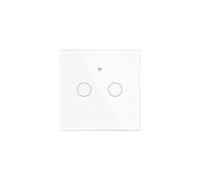 Interruttore Della Luce Intelligente Tuya Matter WiFi Standard UE A 2 Vie con Pannello Touch In Vetro, Controllo Remoto Tramite App e Controllo