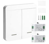 Interruttore della luce radio: 230 V, 1 interruttore della luce radio per lampada e 2 ricevitori, 2 pulsanti, interruttore radio da parete, portata 50 m, interruttore intelligente RF433