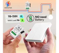 Interruttore della luce wireless 433 mhz 110 V 220 V 230 V Interruttore wireless autogenerante Nessuna batteria richiesta Telecomando impermeabile autoalimentato