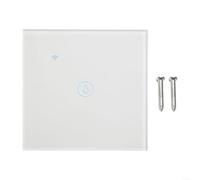 Interruttore dell'acqua intelligente WiFi 40 A per scaldabagno, interruttore per caldaia WiFi con controllo vocale e timer, pannello touch in vetro per Alexa Google Home (bianco)