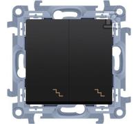 Interruttore deviatore 2 vie illuminato nero SIMON CW6/2L.01/49