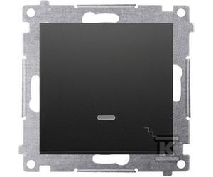 Interruttore deviatore illuminato nero SIMON54 DW6L.01/49