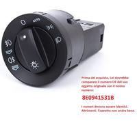 INTERRUTTORE DEVIOLUCI COMANDO LUCE FARI + AUTO PER AUDI A4 B6 A4 B7 00-07