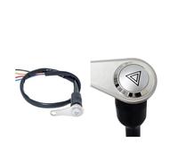 Interruttore di accensione Interruttore per moto Pulsante per montaggio su manubrio 12V Luce da lavoro rossa ON + OFF Pulsante in metallo Doppio interruttore flash con cerchio luminoso Set di chiavi