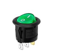 Interruttore di alimentazione a bilanciere rotondo impermeabile a forma di barca impermeabile con apertura leggera 20mm 6A250V 2 piedi 3 piedi 2 file(Black waterproof)