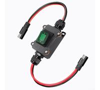Interruttore di alimentazione in linea impermeabile IP67 con connettore Sae e doppio pulsante on/off, cavo resistente da 12 AWG per installazione di illuminazione per camper e barche a energia solare