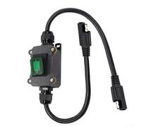 Interruttore di alimentazione in linea SAE da 12 V con bilanciere impermeabile IP67, cavo di prolunga 14 AWG, per controllo della luce da giardino, 20 A CC 12-24 V (verde)