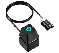 Interruttore di Alimentazione per Computer Desktop, Pulsante di Accensione PC, Pulsante di Alimentazione Esterno per PC con Luce LED, Cavo di Prolunga da 1,8 M (Nero)