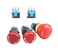 Interruttore di arresto di emergenza da 16 mm, interruttore di arresto di emergenza a fungo da 30 mm, 3/6 pin, 1NO1NC/2NO2NC, interruttore a pulsante con blocco automatico Weather Pack(3pins-D)