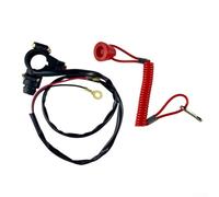 Interruttore di arresto motore con cordino di sicurezza per Atv Utv Side by Side per Quad Bike Dirt Bike Motor Off Button Nero Rosso Installazione rapida