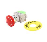 Interruttore di arresto Pulsante interruttore ， Pulsante di arresto di emergenza, interruttore a fungo 1NO 1NC DPST AC 660V 10A rosso 0-300mm
