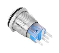 Interruttore di avviamento del motore per auto, avviatore di avviamento del motore LED per auto a 12V, per foro di montaggio 19 mm(Silver)