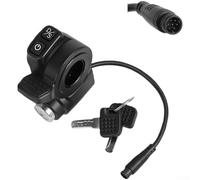 Interruttore di blocco a chiave a 7 pin per Kukirin per scooter elettrico G2 Master, acceleratore acceleratore con meccanismo di accensione sicuro e alloggiamento in ABS di colore nero per una