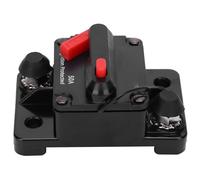 Interruttore di Circuito Automatico Portafusibili a Ripristino Automatico Impermeabile in Rame Rosso DC12-42V con Copertura Protettiva in Plastica Impermeabile(50A)